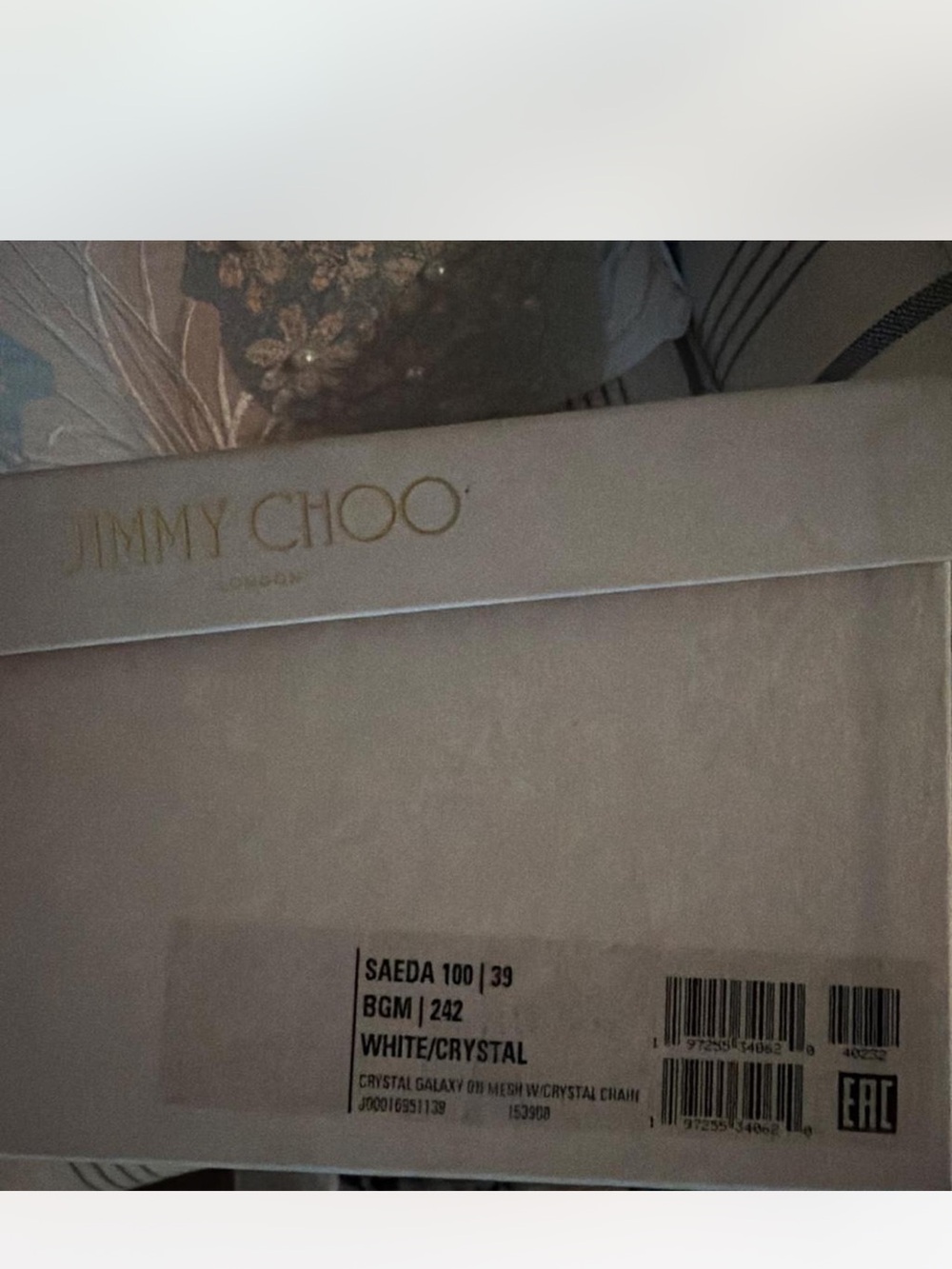 Jimmy Choo Saeda 100 White Crystal Mesh Pumps - Picture 4 of 6